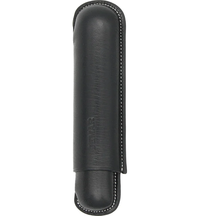 Étui à cigares simple en cuir Jemar noir 464/1