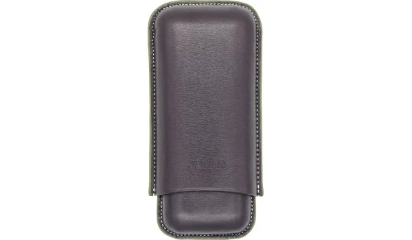 Étui à cigares double en cuir Jemar, avec bord vern 464/2.