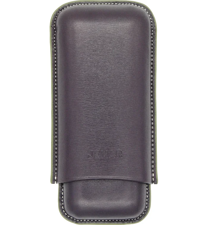 Custodia per Sigari Doppia Jemar in Pelle con Bordo Verniciato 464/2