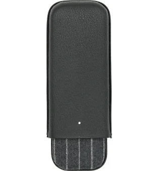 Étui à cigares Dunhill Highland noir et gris à rayures de craie