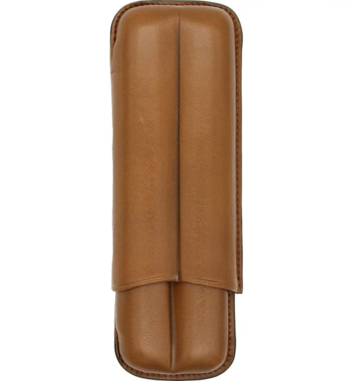 Martin Wess 490 Zigarrenetui für 2 Robustos  Ziegenleder Havanna Foto 6