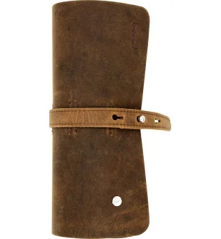 Adorini Cigar Roll En Cuir Véritable Marron