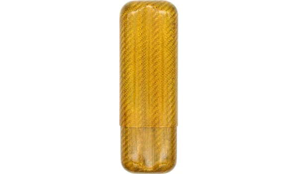 Custodia per Sigari in Fibra di Carbonio Color Oro per 2 Sigari con Calibro ad Anello 57 foto 2
