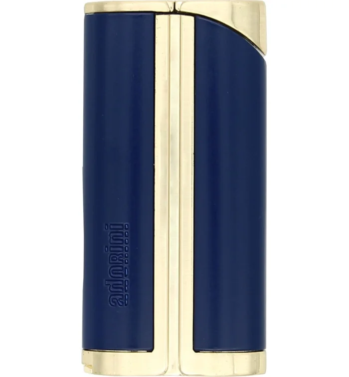 Briquet adorini courbé à jet unique bleu / or jaune avec poinçon pour cigare photo 4