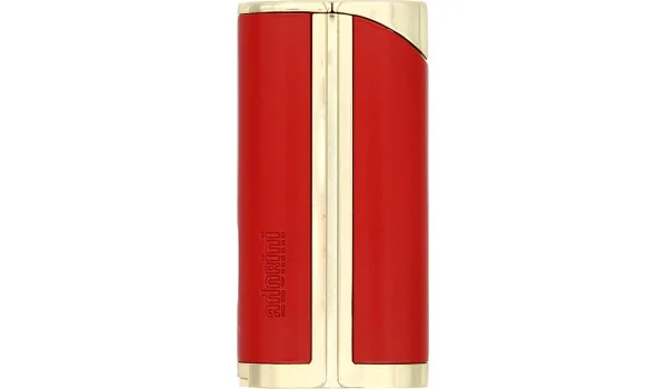Briquet adorini courbé à jet unique rouge / or satiné avec poinçon pour cigare photo 5