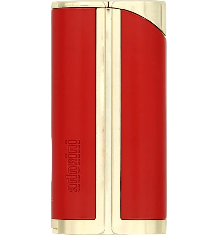 Briquet adorini courbé à jet unique rouge / or satiné avec poinçon pour cigare photo 5