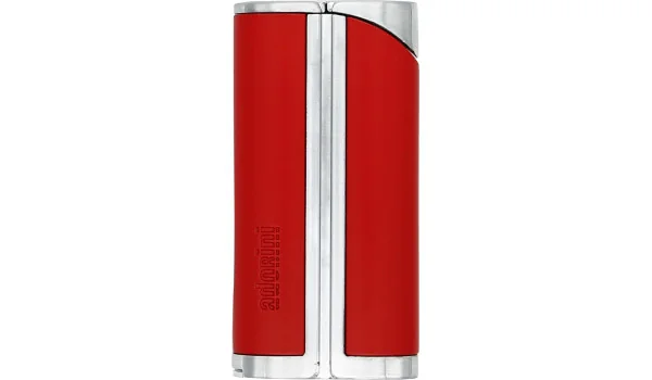 Briquet adorini Single Jet Curve rouge / argent satiné avec poinçon à cigare photo 5