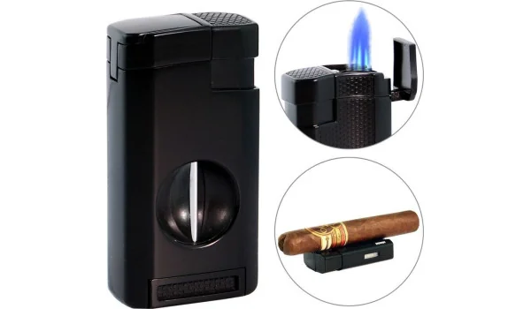 adorini Triple Jet Briquet V-Cut Gun Metal photo 2