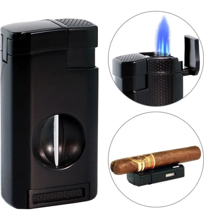 adorini Triple Jet Briquet V-Cut Gun Metal photo 2