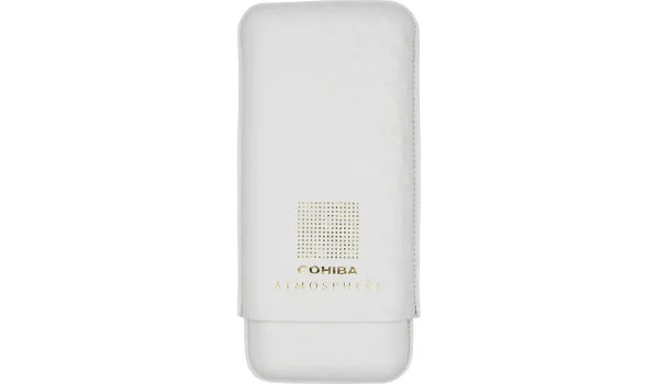 Custodia per Sigari Cohiba Atmosphere in pelle bianca e oro