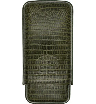  Custodia per Sigari Hoyo de Monterrey in pelle verde 3 pezzi.
