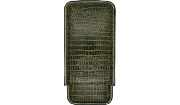  Custodia per Sigari Hoyo de Monterrey in pelle verde 3 pezzi.