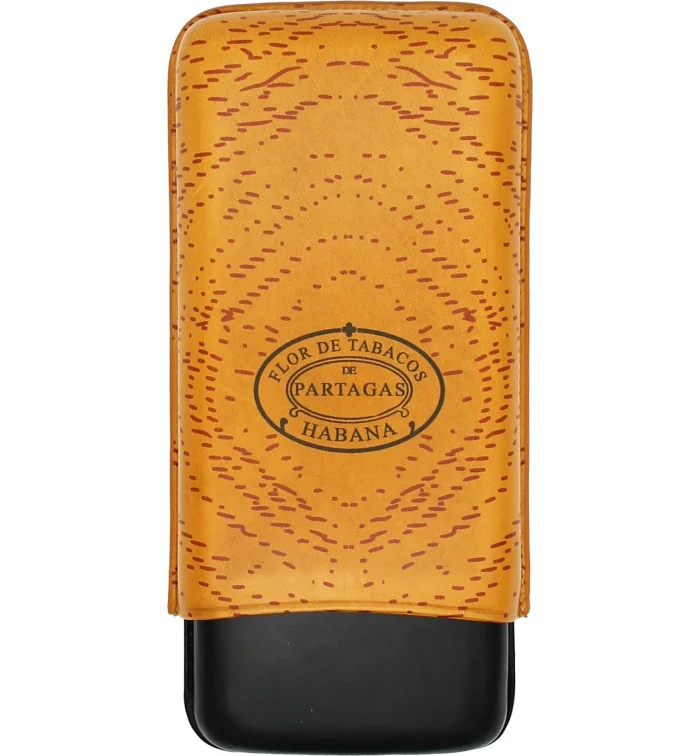 Custodia per Sigari Partagas Classic in pelle arancione e nera 3 pezzi.