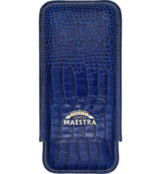 Custodia per Sigari Partagas Linea Maestra Leather blue 3 pcs.