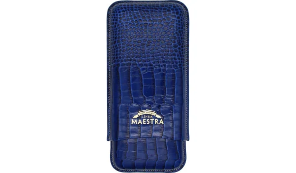 Custodia per Sigari Partagas Linea Maestra Leather blue 3 pcs.