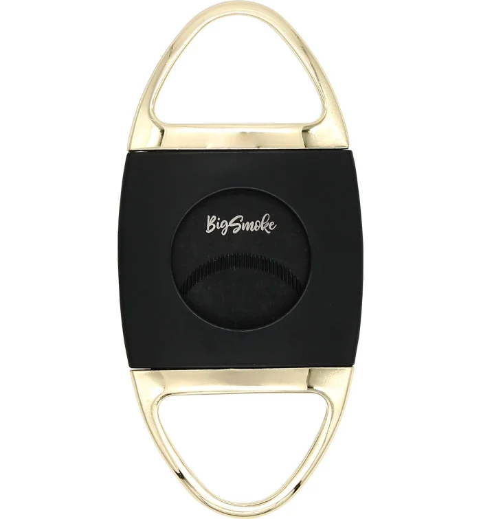 Tagliasigari BigSmoke nero e color oro, lame nere seghettate foto 3