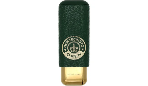 Custodia per sigari Montecristo Open in pelle e metallo, 2 sigari