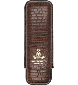 Custodia per sigari Montecristo in Pelle Marrone per 2 sigari