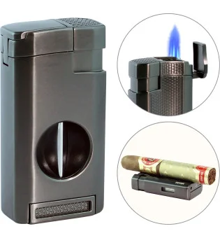 Briquet triple jet adorini V-Cut Gun noir
