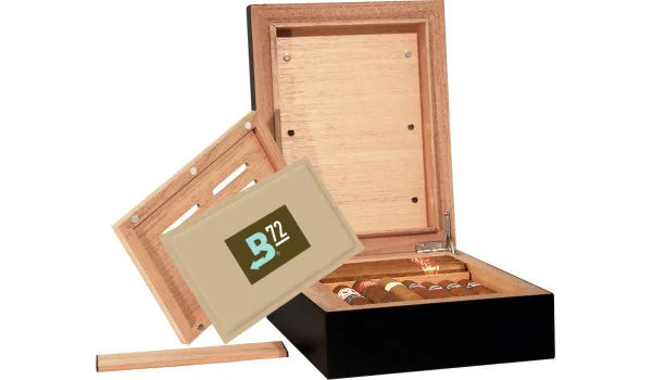 BigSmoke Humidor Mini Black avec pack Boveda 72%