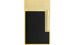 S.T. Dupont Le Grand Feuerzeug Naturlack Schwarz Gelbgold Diamantkopf C23790CL
